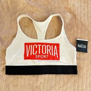 Women's White and Black Sports Bra